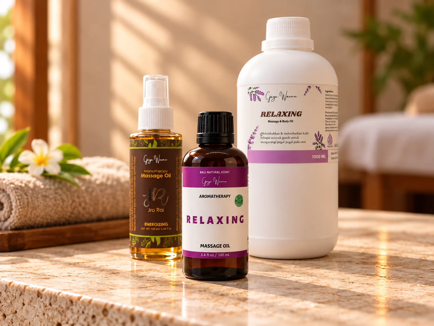 Massage oil products in Gaya Warna